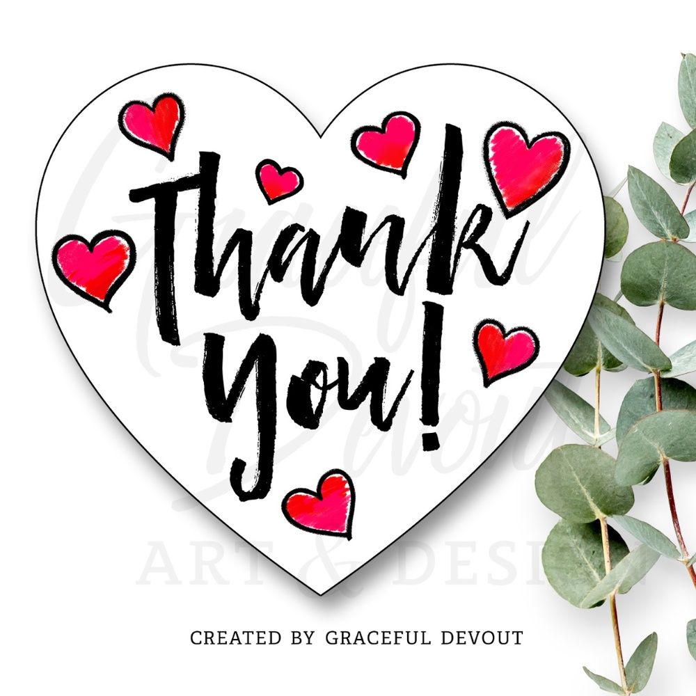 Thank You!- 2" (inches) (96ct.) Stickers